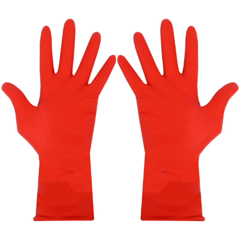 Manusi menaj din latex, pentru curatenie, 1 pereche, rosii, marimea M